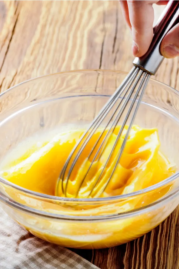 whisking eggs