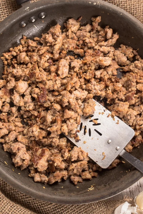 cooked ground sausage 