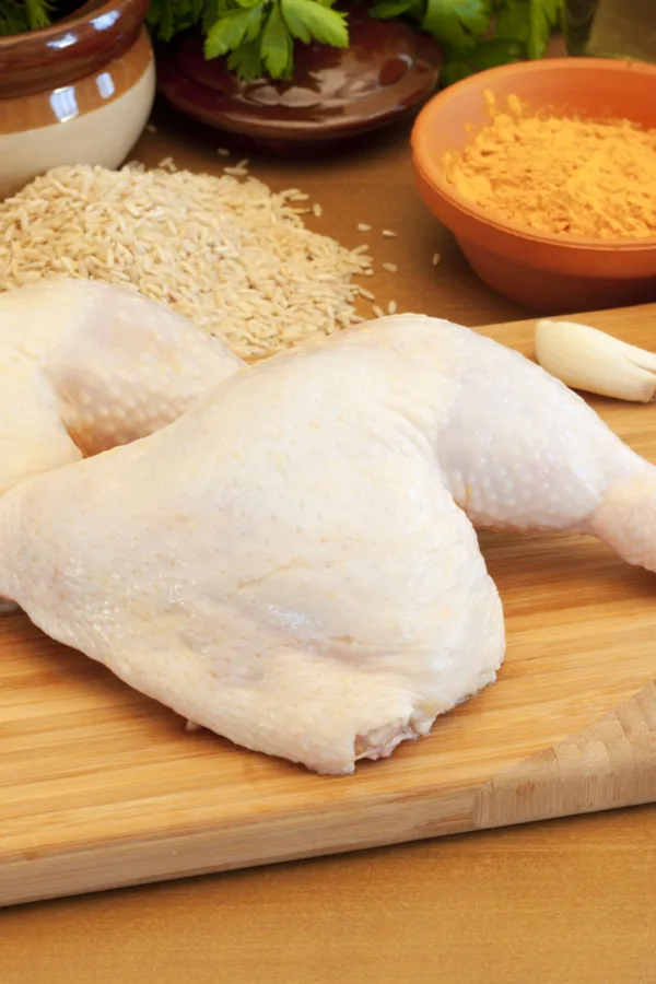 raw chicken leg quarter 