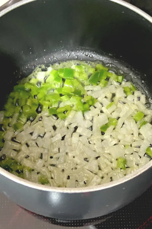gren peppers and onion