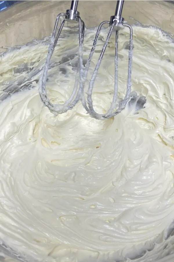 cream cheese and sugar mixed