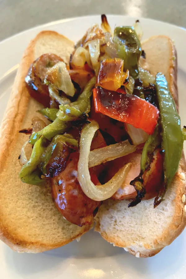 sheet pan sausage hoagies