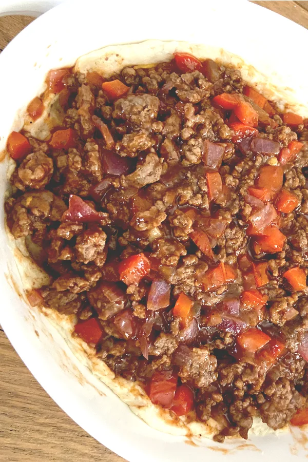 ground beef on top biscuit dough 