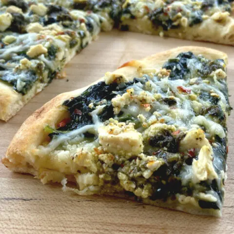 3 cheese spinach pesto flatbread