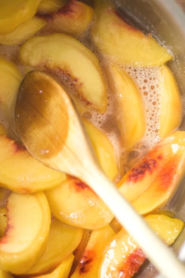 boiling peaches