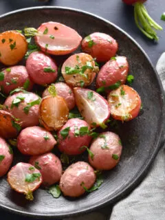 garlic butter roasted radishes