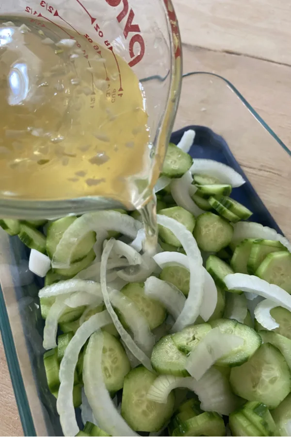 pouring dressing 