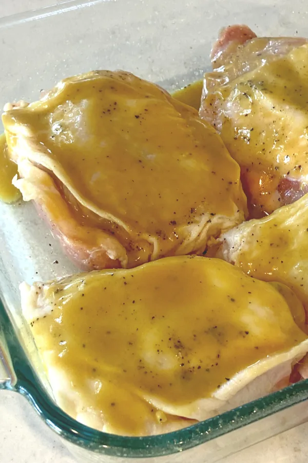 honey mustard on chicken thighs