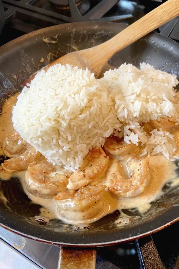 ball of rice in a skillet