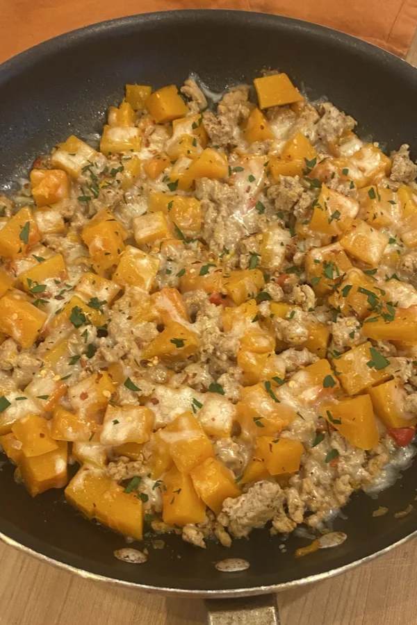ground turkey butternut squash skillet 