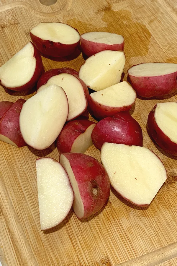 small baby potatoes cut in half 