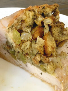stuffed turkey breast tenderloin cut in half