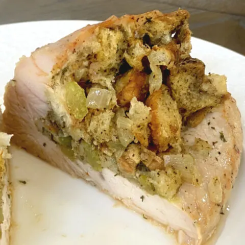 stuffed turkey breast tenderloin cut in half