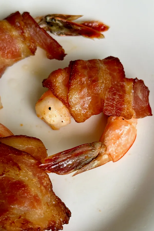 Baked bacon wrapped shrimp 