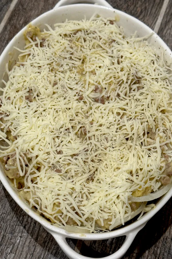 shredded cheese layer for hamburger potato casserole