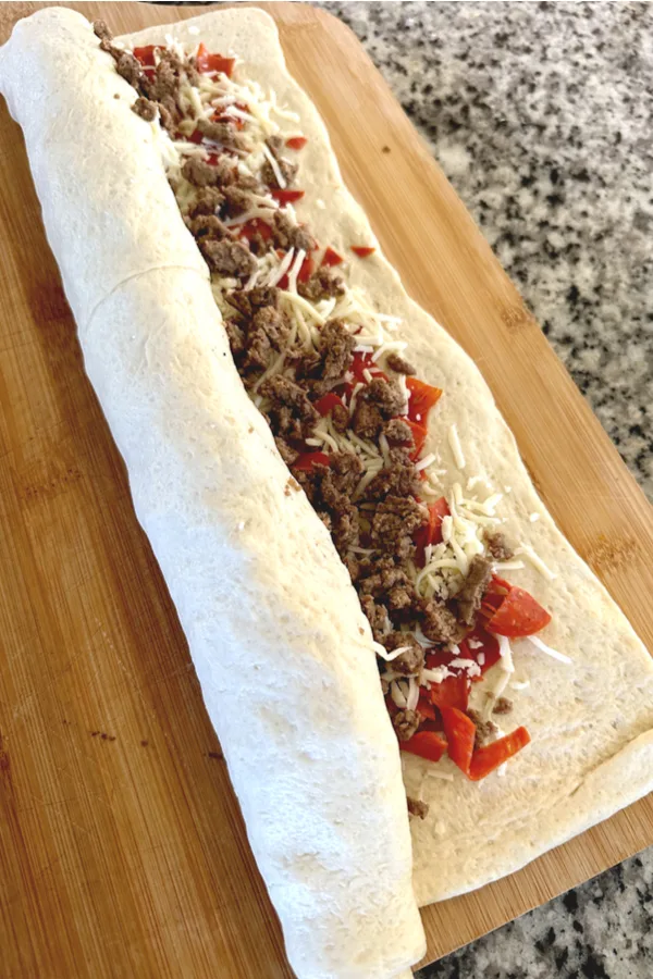 rolling filled dough