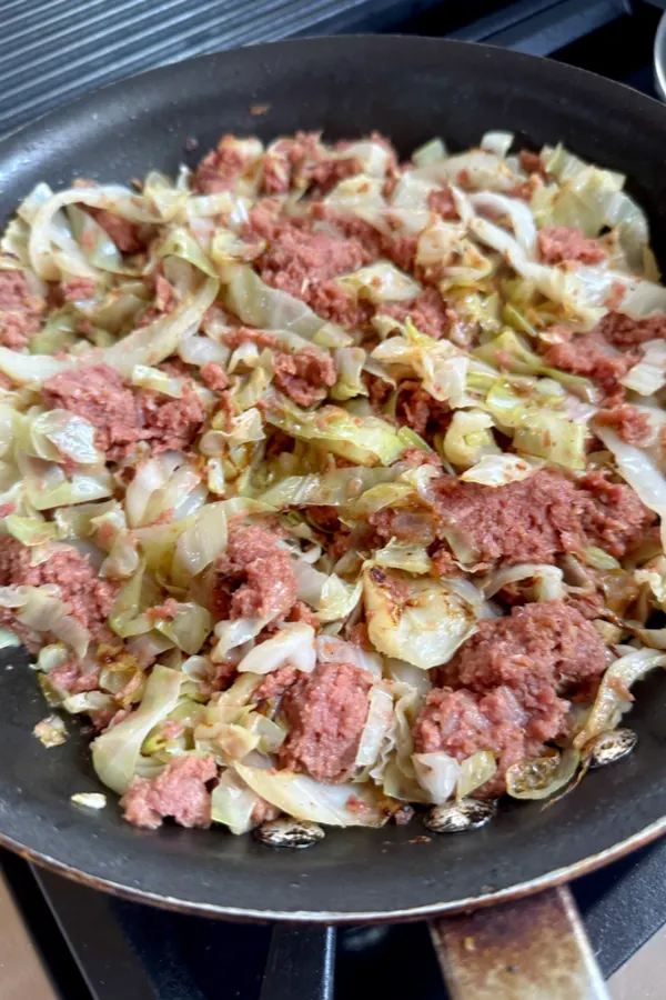fried corned beef and cabbage