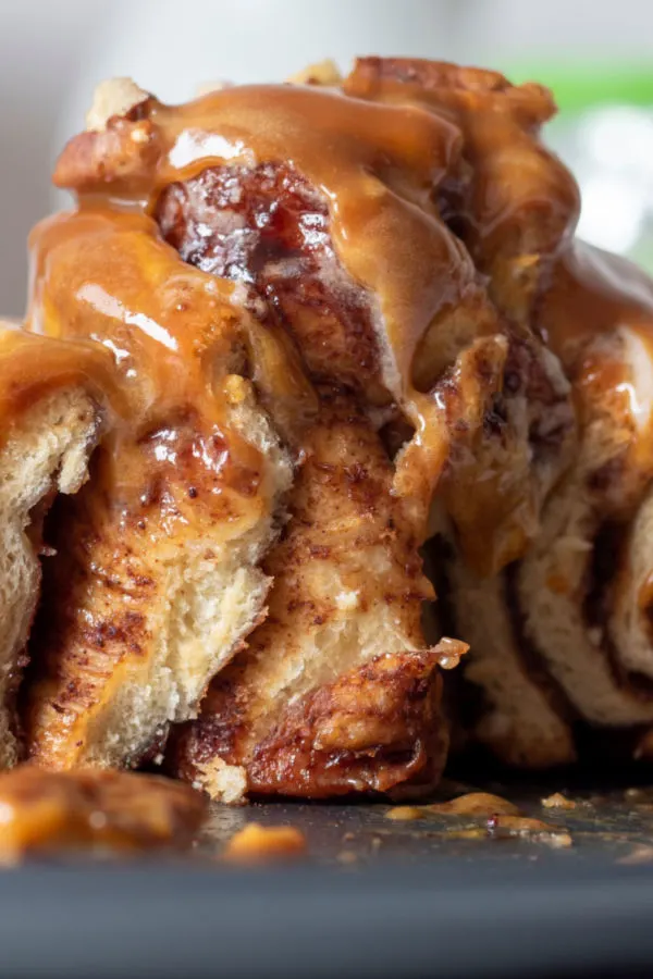 cinnamon roll pulled apart 