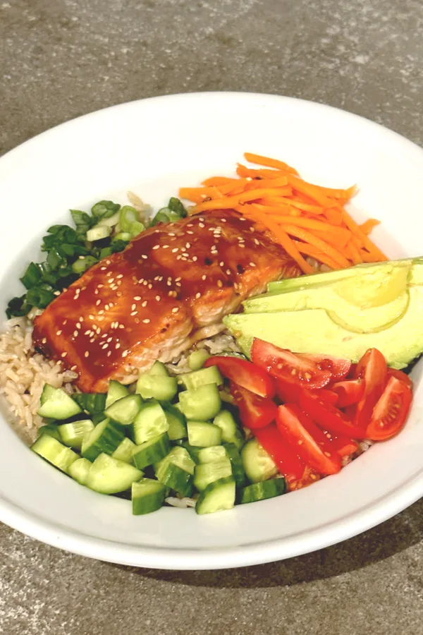 teriyaki salmon rice bowls