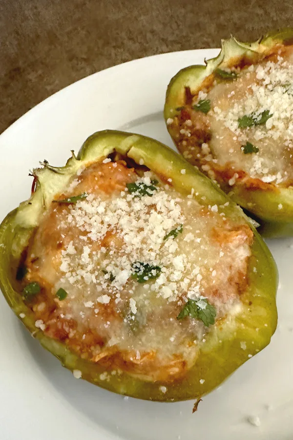 chicken Parmesan stuffed peppers