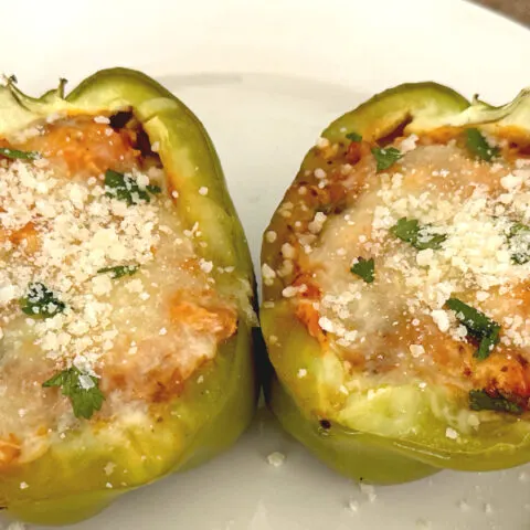 chicken Parmesan stuffed peppers