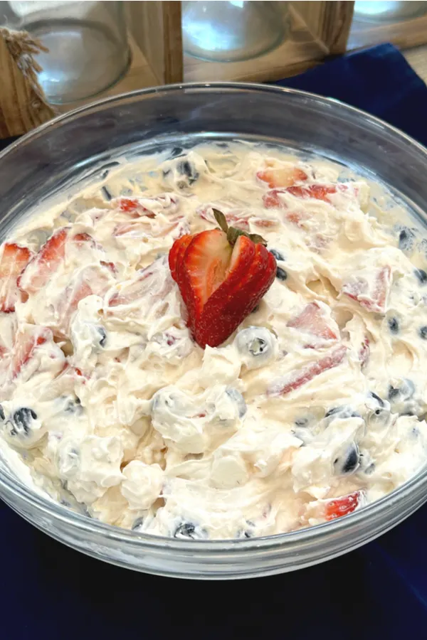 red white and blue dessert salad
