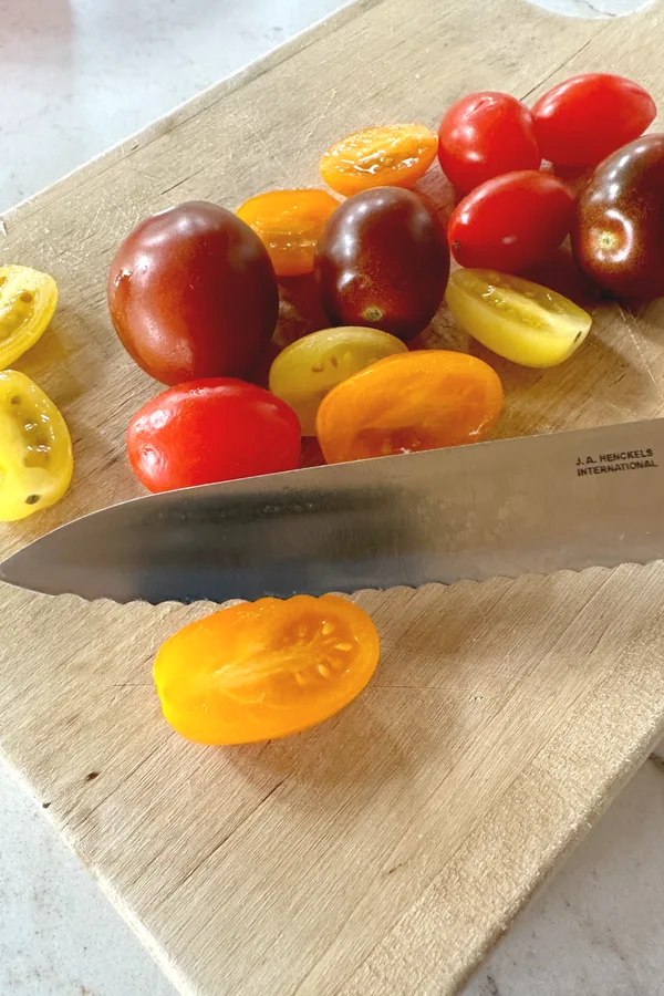 cutting cherry tomatoes