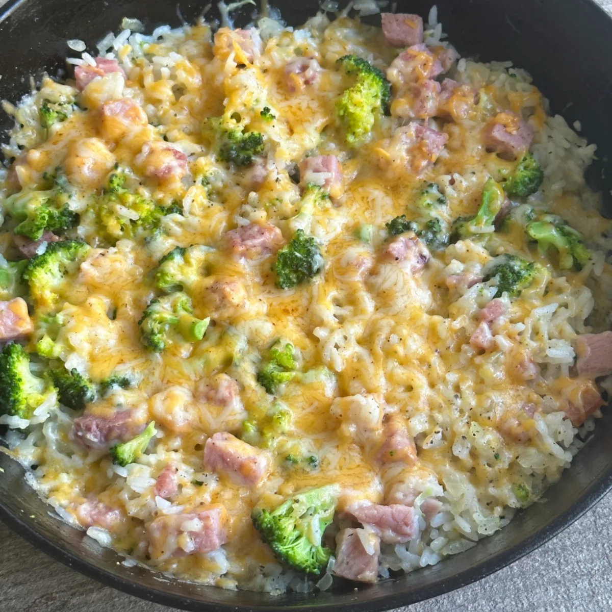 skillet ham and rice casserole