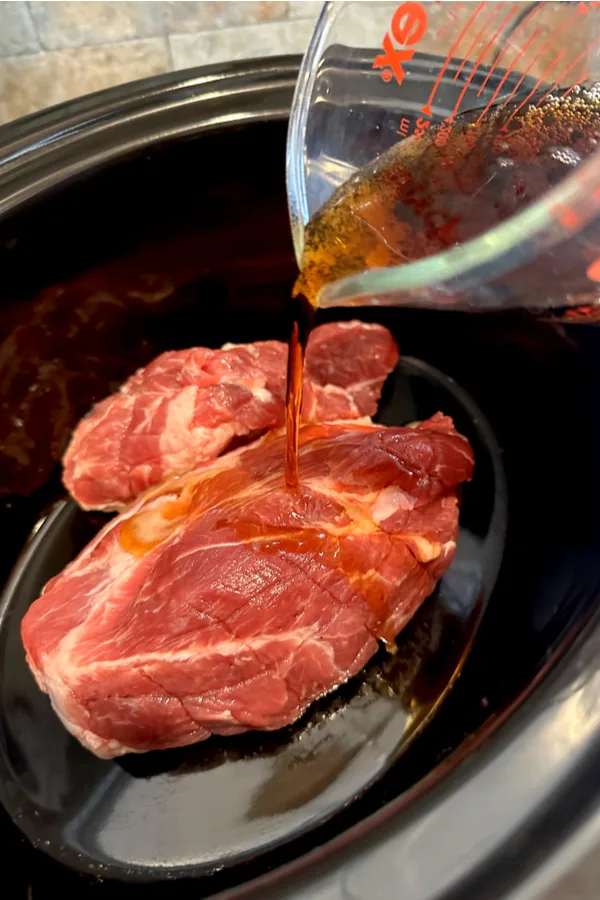 soda being poured over roast