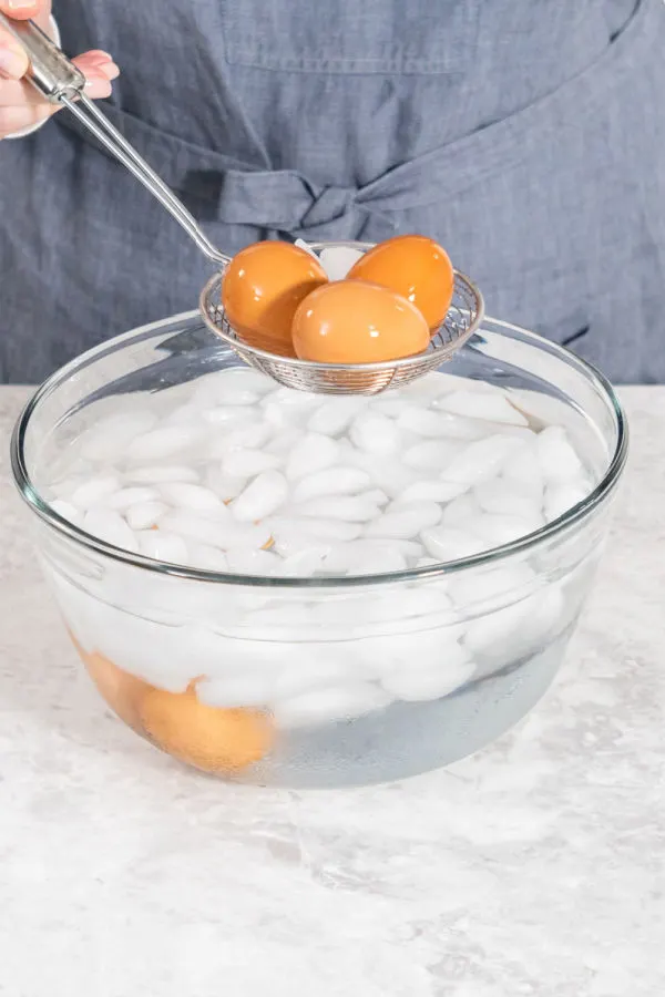 ice bath with eggs
