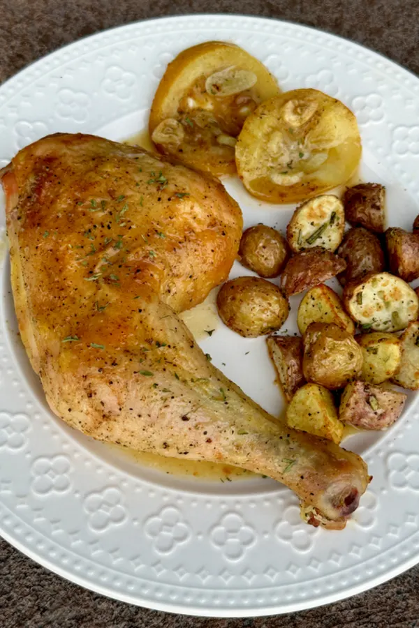 lemon roasted chicken leg quarters dinner