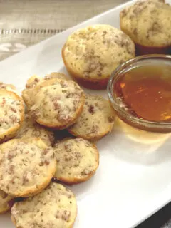 sausage pancake muffins with maple syrup