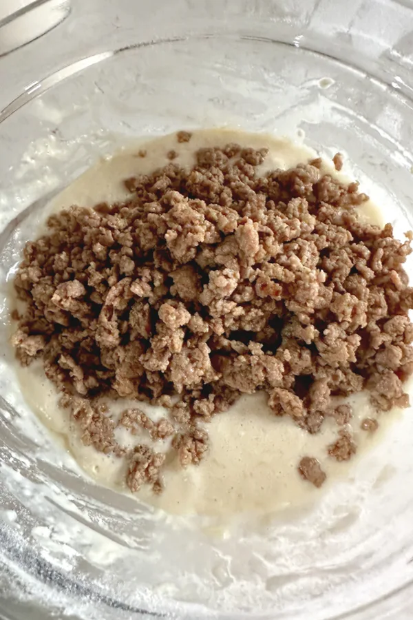 ground sausage in batter