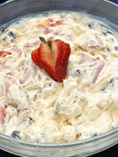 red white and blue dessert salad