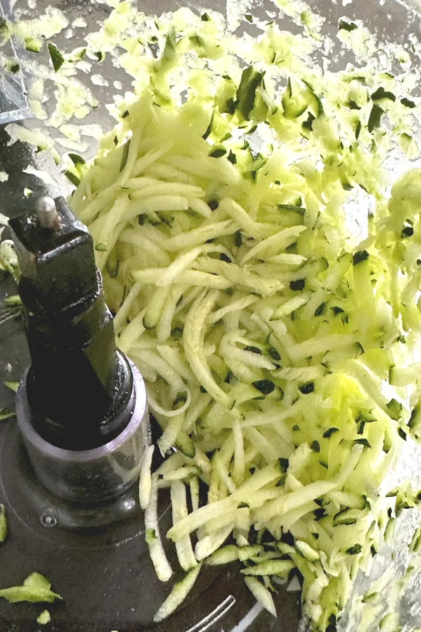 shredded zucchini in food processor