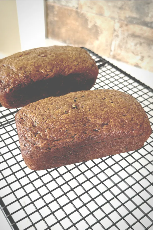 zucchini bread mini loaves on cooling rack 