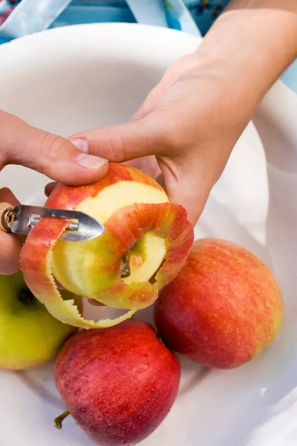 peeling apples