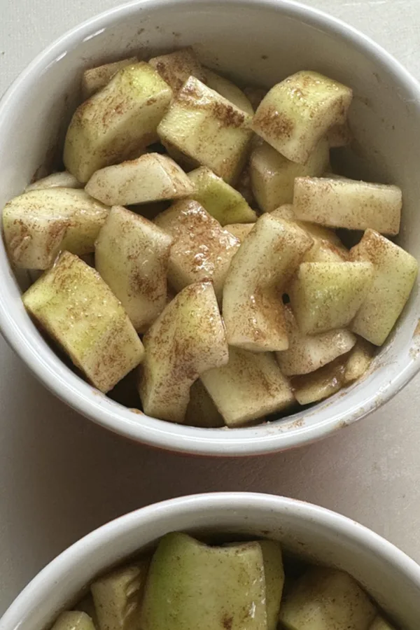 diced zucchini with cinnamon sugar coating