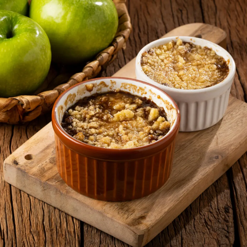 apple crisp in ramekins