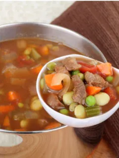 beef vegetable soup for two