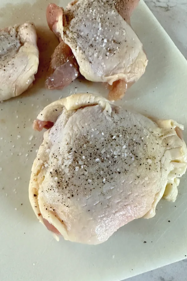 seasoned bone in skin on chicken thighs