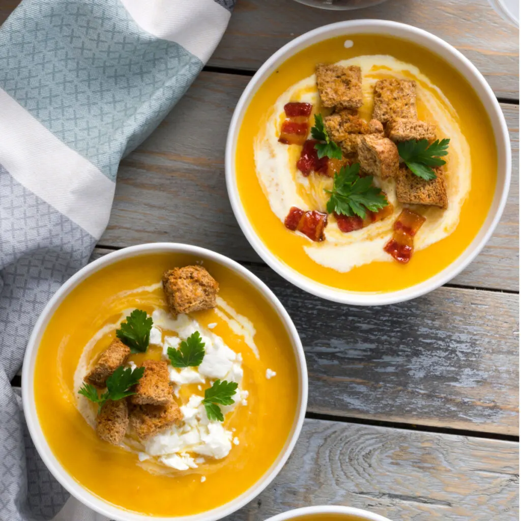 Butternut squash soup for two