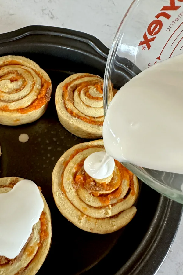 heavy whipping cream over rolls