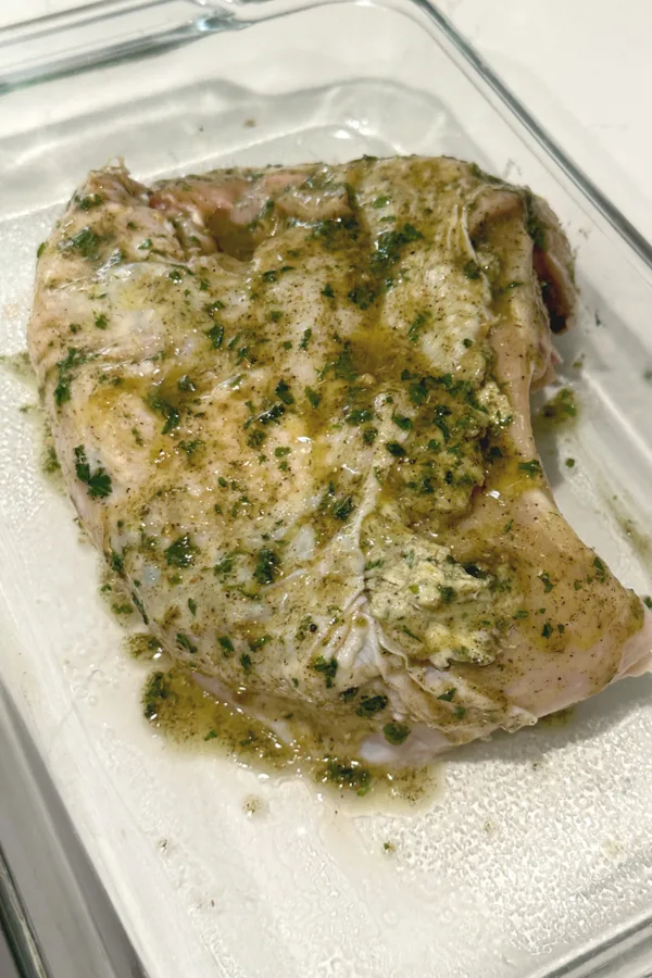 herb butter on turkey breast