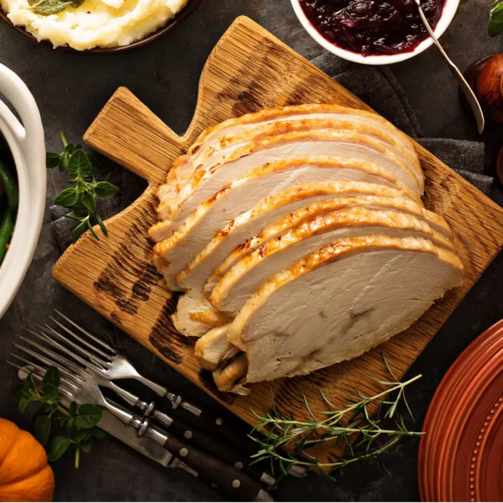 herb roasted turkey breast sliced