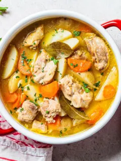a pot of turkey stew