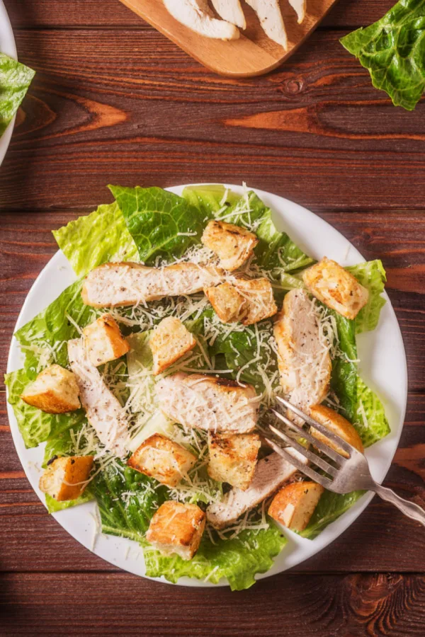 chicken on salad