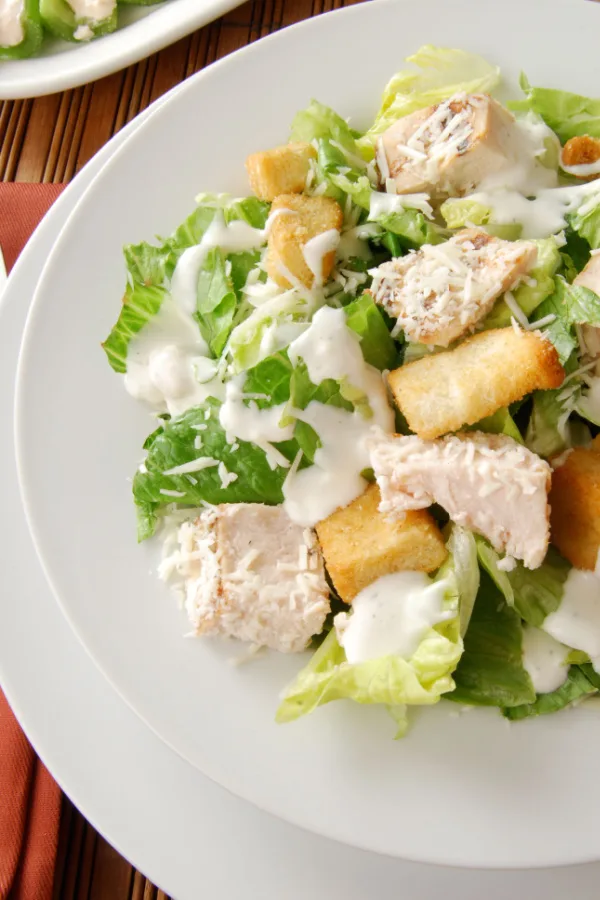 caesar salad with dressing