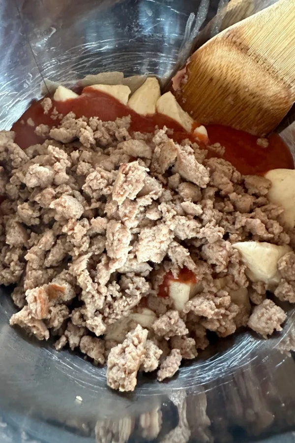 ground sausage and pizza sauce