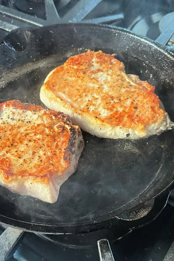 searing pork 
